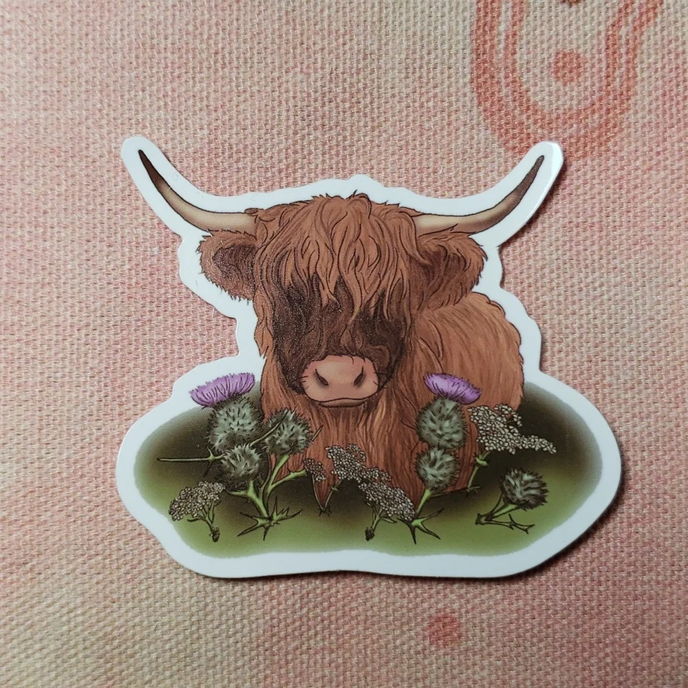 *(D) Highland Cow Sticker Western Farmhouse Decor Highland Cattle - Picture 4 of 4